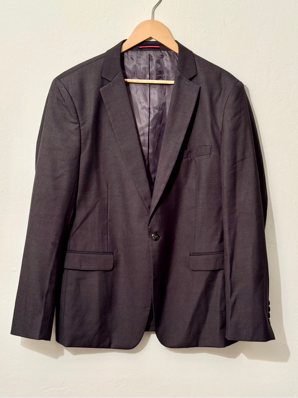 Men’s Charcoal Gray One Button Sport Coat Blazer XL 42 Classic Tailored Jacket